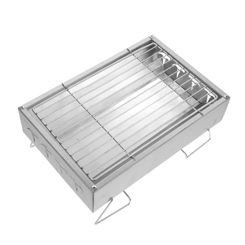 POPETPOP Foldable Bbq Grill for Outdoor Cooking Compact Camping Barbecue Stove Lightweight and Durable Design for Traveling Picnics and Tailgating Events