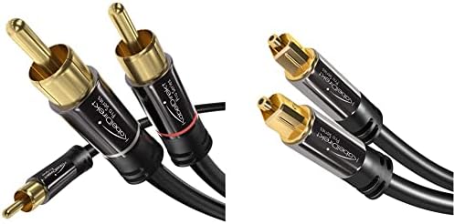 KabelDirekt  2m  RCA/phono Y cable, 1 to 2 RCA/phono, stereo audio cable (coax cable, RCA/phono male/male cinch plugs, analogue/digital, adapter for subs/amps/Hi-Fis/home cinema/receivers, black)