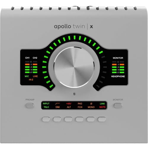 Image of Universal Audio Apollo Twin X DUO Gen 2 with UAD Analog Classics Thunderbolt 3 Audio Interface | 10x6 Thunderbolt 3 Interface, 2 Unison Mic Preamps, Duo Uad Dsp, 24-Bit /192khz Gen-2, Essentials Plus Plug-in Bundle