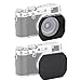 JJC LH-JX100FII BLACK Square Metal Lens Hood for Fujifilm X70 X100 X100S X100T X100F X100V, Fuji X100S, Fuji X100F, Fuji X100V Lense Hood Shade, W/ Front Cap, Fujifilm LH-X100 Lens Hood Replacement