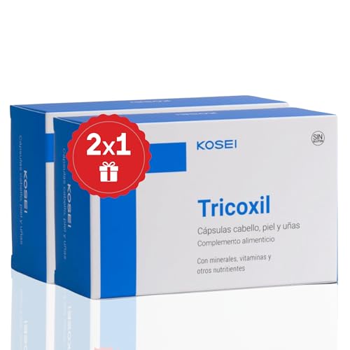 KOSEI TRICOXIL Cápsulas anti-queda pelo | Fortalece a pele e as unhas, 2 x 1-120 cápsulas