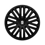 Sparco Juego de 4 Tapacubos Bergamo 16 Pulgadas Negro
