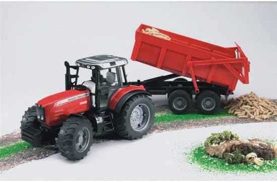 Massey Ferguson 7480 with tipping trailer