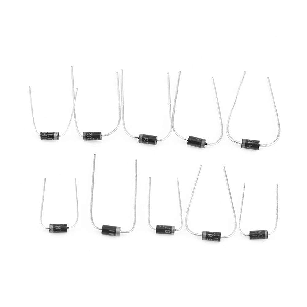 1n4001, 200 sztuk 10-wartościowych diod prostowniczych, zestaw elektroniki, 1N4001~1N4007 1N5817~1N5819, zestaw diod z przezroczystym pudełkiem