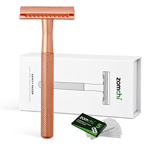 Double Edge Safety Razor for Women, Safety Razor with 5 Blades, Women Razor