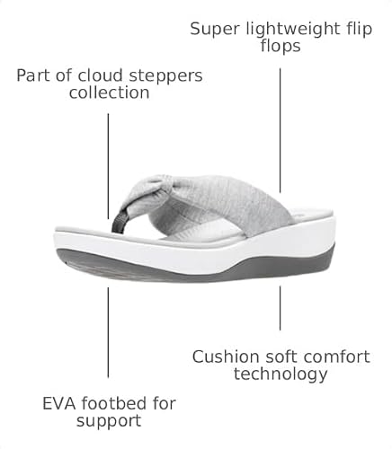 Clarks Clarks Women's Arla Glison Flip Flop, Grey Heather Fabric, 6 M US