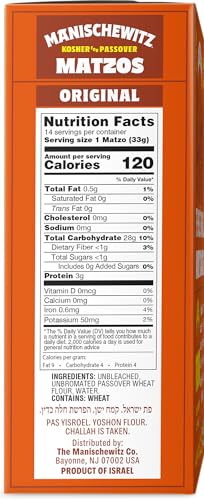 Manischewitz Passover Matzos Crackers, Fresh and Crispy Matzah. (2 Pack) Total 2 Lbs.