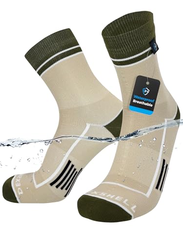 DexShell Waterproof Running Socks 3.0 – Lightweight Trail Running Socks with Compression Fit, Breathable Porelle Membrane & REPREVE Inner, for Men & Women in Cold & Wet Conditions, GVT Brown, XL