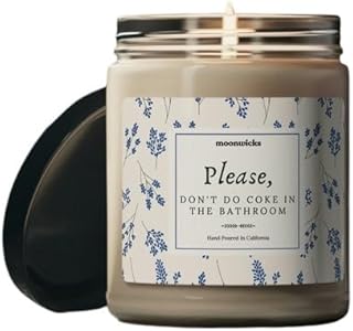 Hilarious Please, Don't Do Coke in The Bathroom Soy Wax Candle, Perfect Funny Bathroom Decor, Ideal Gift for Friends, Eco-Friendly 9oz, Unique Funny Candle Gift