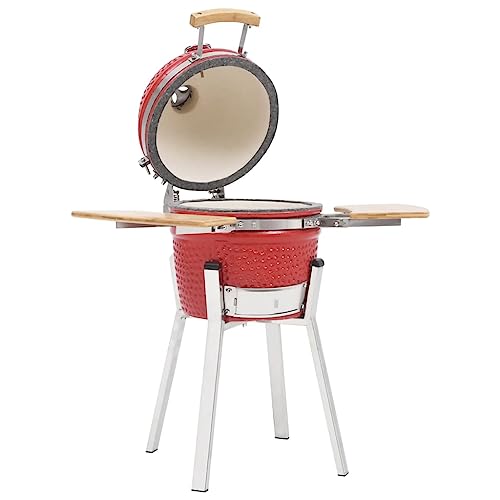 SKM Barbacoa ahumadora Kamado de cerámica 76 cm,Casa y jardín,Cocina y Comedor,Electrodomésticos de Cocina,Barbacoas,Rojo,316097