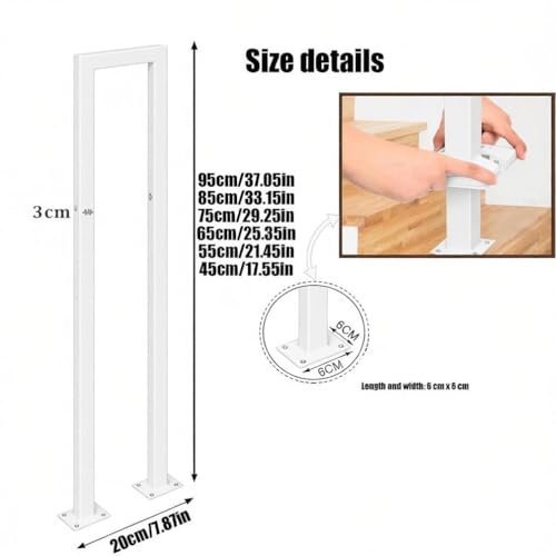 Rambarde d'escalier en U blanche 65 cm pour balcon et villa
