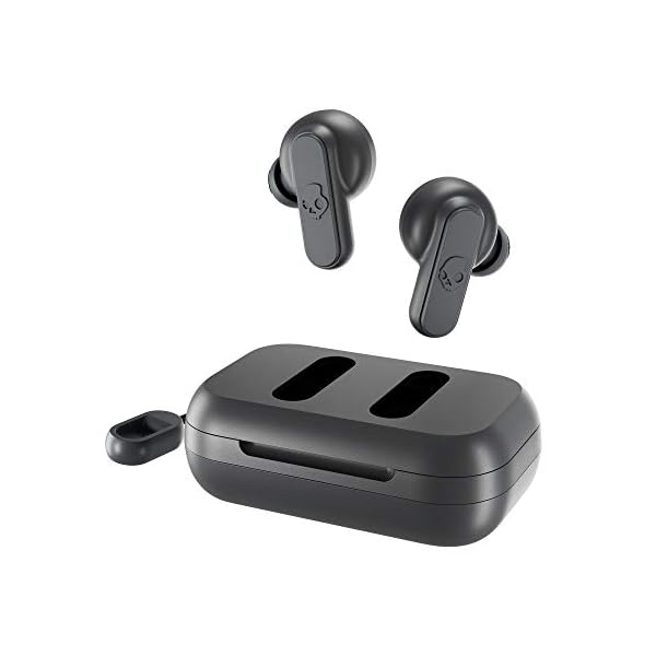 Skullcandy Dime True Wireless In-Ear Bluetooth Earbuds Compatible with iPhone and Android / Charging Case and Microphone / Great for Gym, Sports, and Gaming, IPX4 Water Dust Resistant – Grey