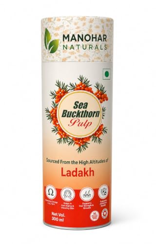 Image of Sea Buckthorn Pulp 300ml | Sourced from High Altitudes of Ladakh | Rich in Omega 3, 6, 7 & 9 Helps to Immunity, Energy, Skin and Hair Health (300 ml)