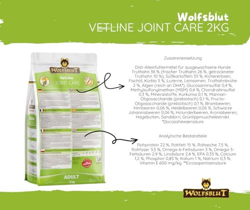 Wolfsblut Vetline | Hundefutter | Sparbundle | Sparpaket (2 x 2kg, Joint Care)