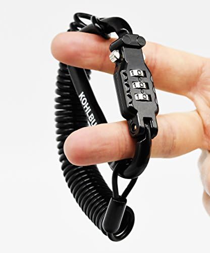 KOHLBURG 180cm Extra Long Combination Lock for Your Pocket - Cable Lock 3mm Thick as a Stroller Lock, Helmet Lock, Snowboard Lock & ski Lock