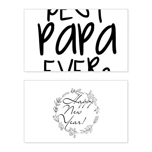 Tarjeta de Año Nuevo para papá con emotivo mensaje en inglés "Best Papa Ever"
