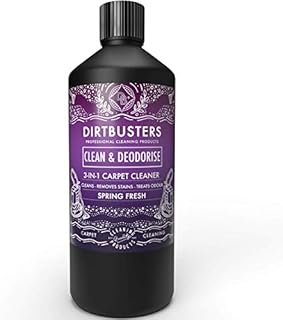 Dirtbusters Carpet Shampoo Cleaner Solution, Clean & Deodorise with Stain Cleaning Remover and Odour Treatment, Spring Fresh (1L)
