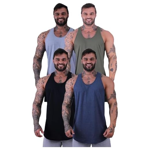 Kit 4 Regatas Longline Masculina Cavada MXD Conceito Treino Academia Musculação Sem Estampas Lisa (G, Opção 12)