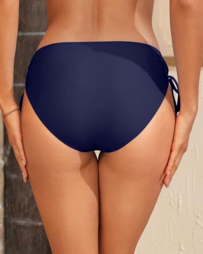 Image of Zmart Women's Side Tie Bikini Bottoms Full Coverage Bathing Suit