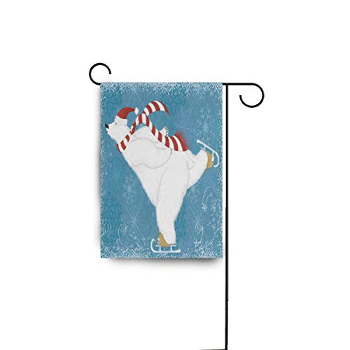 Zzaeo Christmas Winter Polar Bear Skiing Large Garden Flag Vertical Polyester Double-Sided Printed Home Outdoor Yard Holiday Decor-28 X 40 Inch #TOP5