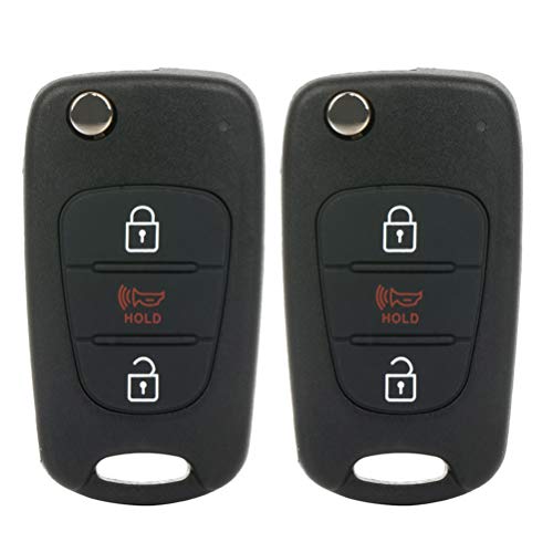 KEYALL 2 Pack 3 buttons Remote Control Car Key Fob 2010-2013 Fit for Kia Soul 1.6L,2010-2013 Fit for Kia Soul 2.0L NYOSEKSAM11ATX