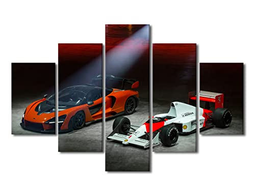 Toile pour salon voiture de sport œuvre d'art moderne encadrée impression premium 5 pièces