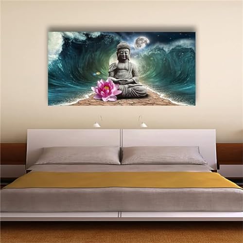 Peinture diamant Bouddha pour salon : Kit broderie grand format Zen