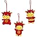 TomaiBaby 3Pcs Año Nuevo Chino Buey de Peluche de Juguete de Felpa Vaca de Juguete Ganado Ternero Muñeca con Succión 2021 Vaca Afortunada Rojo Mascota Buey de Juguete Fiesta Favor Regalos