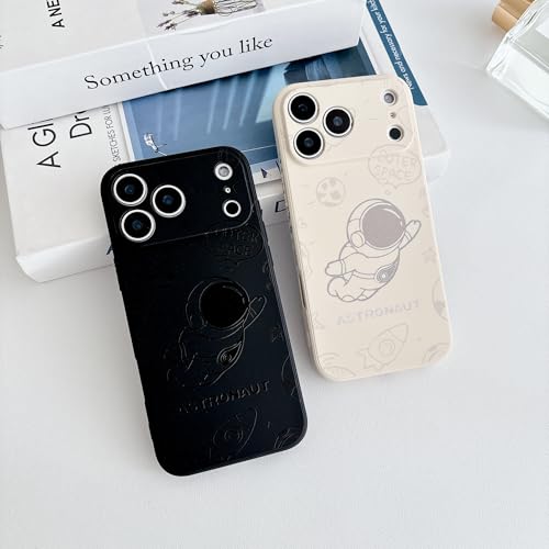 Yonds Queen for iPhone 17 Pro Cute Case, Cool Cartoon Astronaut Rocket Moon Space Design Stylish Soft TPU Bumper Shockproof Anti-Slip Protector Fashion Case (Fly Black, iPhone 17 Pro) by Yonds Queen - Image 7