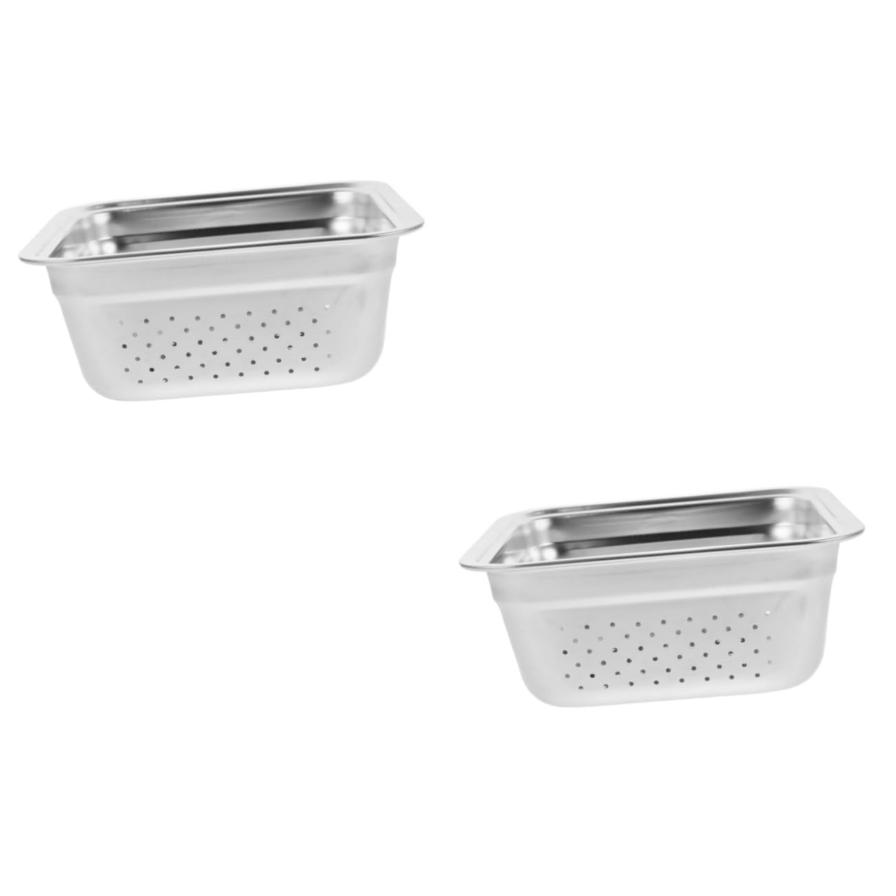 BESPORTBLE 2stücke Wiederverwendbarer Grillkorb Aus Edelstahl Tragbare BBQ Grill-Schale Mit Löchern Für Gemüse Und Für Outdoor-Camping Und Gartenpartys