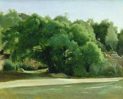 Elegante lienzo Fontainebleau de Jean-Baptiste Camille Corot, arte de alta calidad de 60x90cm