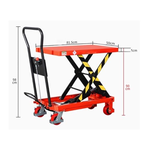 Carrello sollevatore idraulico manuale a forbice, portatile, per auto e movimentazione dei materiali, facile trasporto, uso versatile, capacità 500 kg