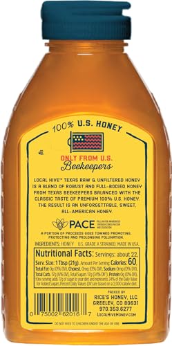 Local Hive Texas Raw & Unfiltered – 16 oz | 100% Pure U.S. Honey | Natural Sweetener Sourced from American Bees & Beekeepers | Robust Full-Bodied Flavor | Ideal for Tea, Baking & Cooking - Thumbnail 2
