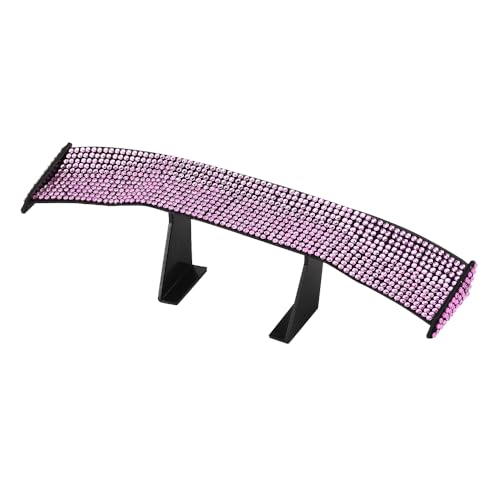 JSCARLIFE Bling Crystal Wing Spoiler,Car Mini Spoiler Rear Wing Auto Tail Wing Auto accessory Automobile Tail Without Perforation Tail Decoration (Bling Pink)