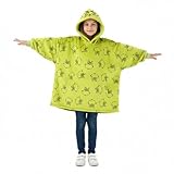 Dr. Seuss Grinch Christmas Girls Oversized Hoodie Sherpa Fleece Lined Wearable Blanket with Hood for Big Kids One Size (Fits Sizes 4 to 10)