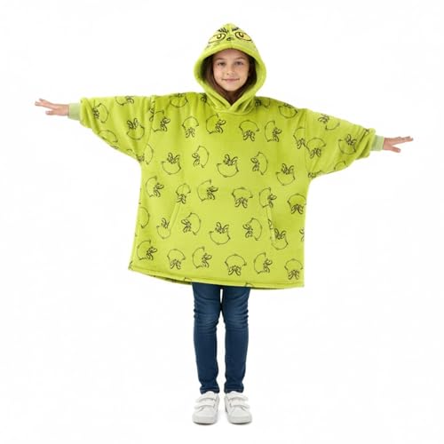 Sweat à capuche Grinch confortable avec poches, le cadeau idéal pour enfant