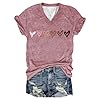 Women's Casual Printed Short Sleeve T-Shirt for Women as Comfortable Stylish Top in Daily Life, pink, S #1