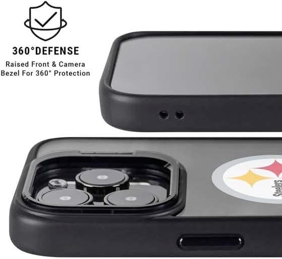 Skinit Kickstand Phone Case Compatible with iPhone 16 Pro - Officially Licensed NFL Pittsburgh Steelers Design