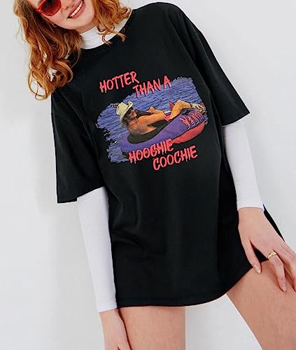 Hotter Than a Hoochie Coochie Oversized T Shirt Women Summer Beach Vacation Tops Vintage Graphic Country Music Tee2
