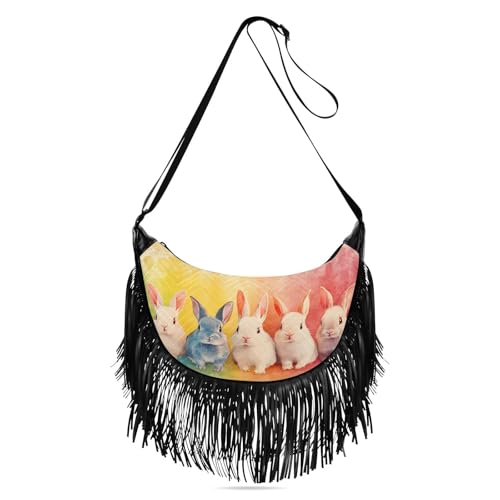 CEBUGI Bolsa tiracolo feminina com franjas, franjas, franjas, bolsas de ombro Hobo, bolsa tiracolo com alças ajustáveis