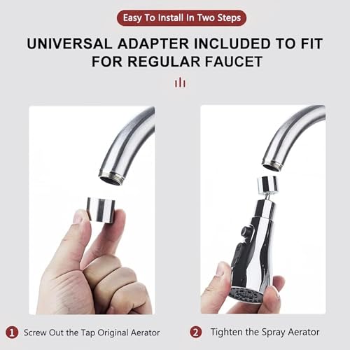 Image of Acetap 3 Mode Flexible Tap Extender for Kitchen Sink - 360 Rotating Faucet Attachment, Splash-Proof, Water-Saving, Easy Installation, Universal Fit Nozzle for Washing, Cleaning & Filling