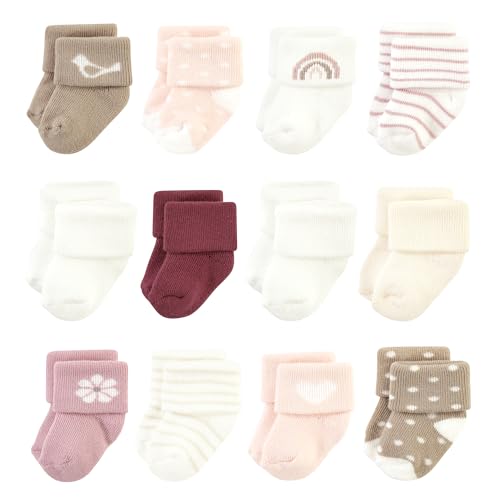 Image of Hudson Baby baby-girls Cotton Rich Newborn and Terry Socks