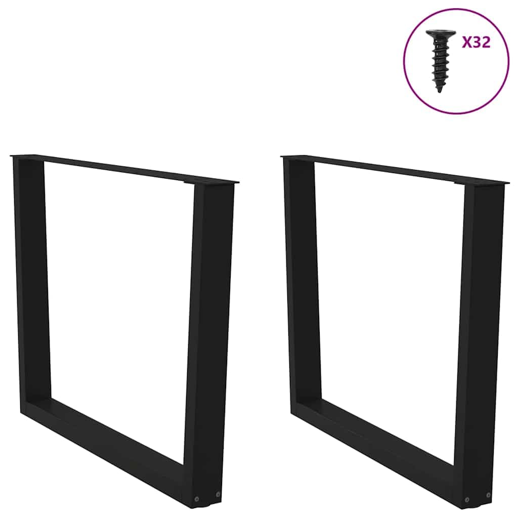 Modernas patas de mesa de centro con superficie recubierta de polvo, 2 patas de mesa de centro en forma de V de acero en negro con nivelación de pie ajustable para suelos irregulares, estables