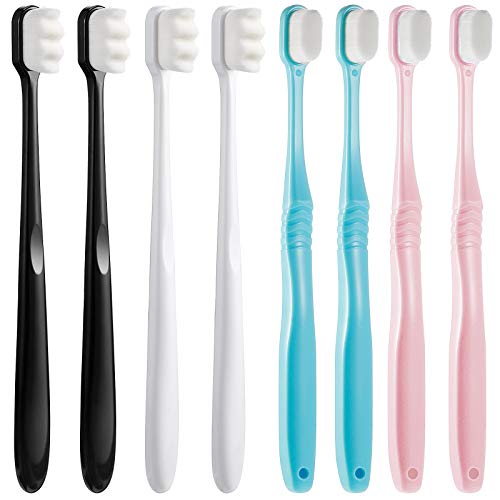 8 Pieces Extra Soft Toothbrush Micro-Nano Toothbrush Soft Manual Toothbrush with 20,000 Soft Bristles for Fragile Teeth Gum Oral Care Adults Kids Children