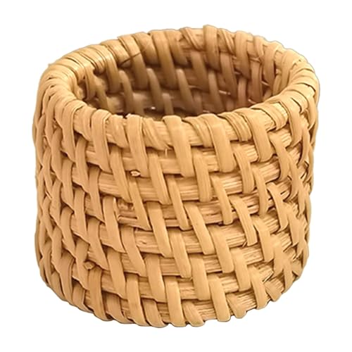 Yhsioaklo Anillos para servilletas rústicos,Anillos para servilletas de estilo rústico | Hebillas de mimbre para granja de otoño | Servilletero tejido hecho a mano, decoración de mesa,