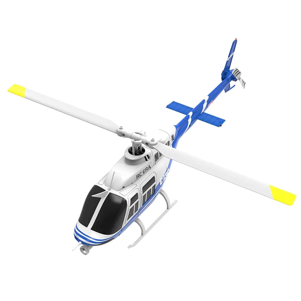 Torcster Hubschrauber Bell 206 Jet Ranger blau-Weiss 6G 312mm RTF 2,4G Ferngesteuert 3D Anfänger Indoor Heli