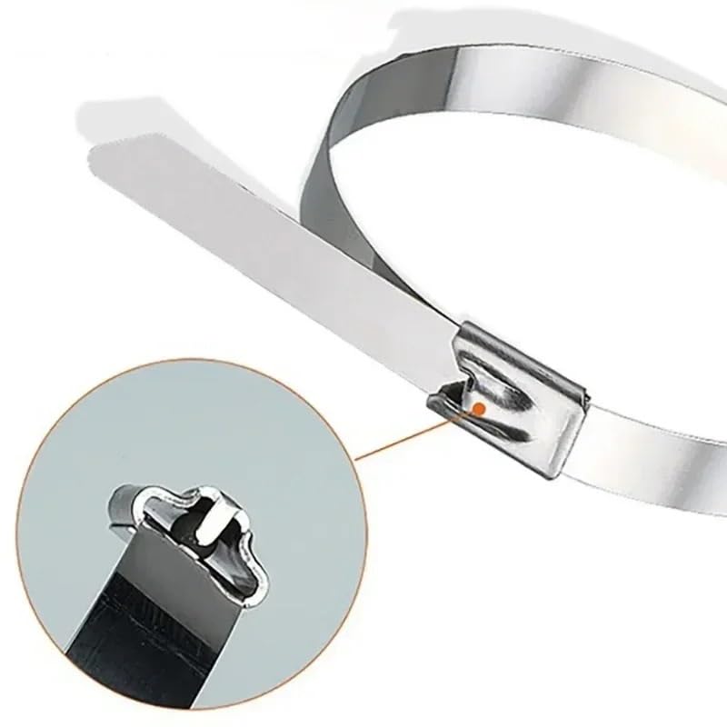 Fascette metalliche, Fascette for cavi in ​​acciaio inossidabile da 100 pezzi Fascette for cavi di fissaggio autosigillanti Morsetti for fascette autobloccanti in metallo multifunzione for impieghi gr