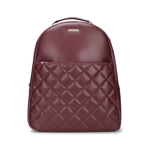 Image of Fastrack Puffup Backpack | Quilted Faux-Leather Backpack For Women | Compact Bag with Tablet Sleeve & Utility Pockets