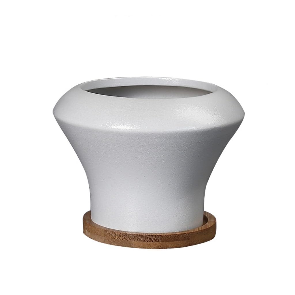 GELASIGE Flower Pots Ceramic Flower Pots, Retro Creative Flower Pots, Green Plant Pots, Desktop Succulent Flower Pots Outdoor Flower Pots(L)