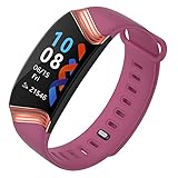 HQPCAHL Smartwatch Herren Damen 0.96'' Fitness Tracker Mit Pulsmesser, Blutdruck Und Blutsauerstoff, Schlaferkennung,IP67 Wasserdicht, Nachtlauflicht, Kalorien Schrittzahl Für Android Ios,Lila